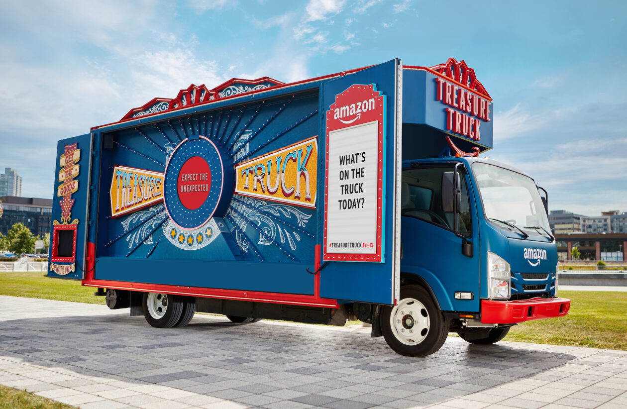 Circus-style custom blue truck 