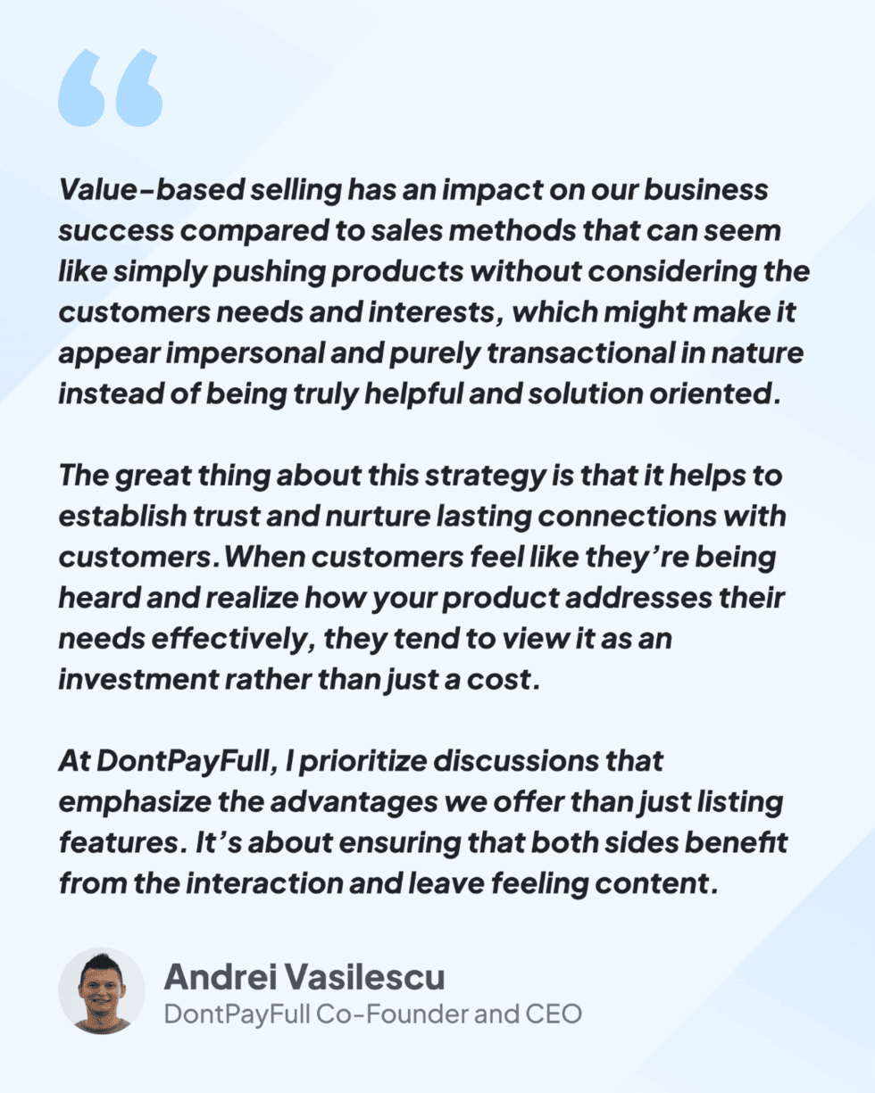 Image with quote from Andrei Vasilescu, Co-Founder and CEO of DontPayFull