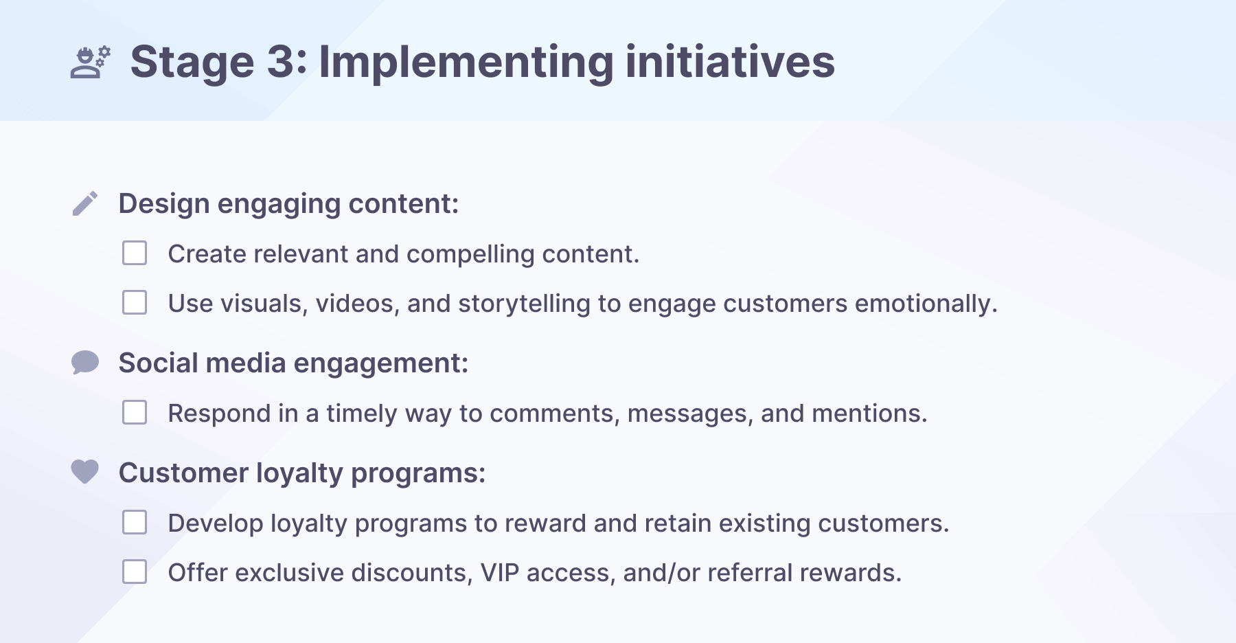 Strategy for customer engagement step 3