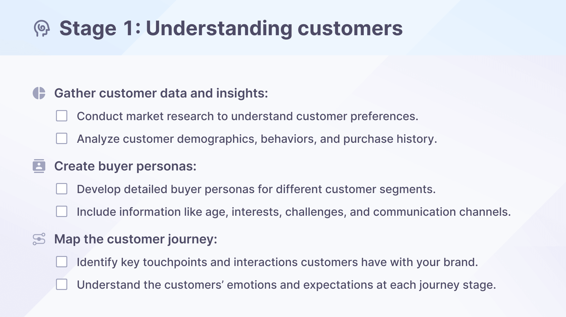 Strategy for customer engagement step 1