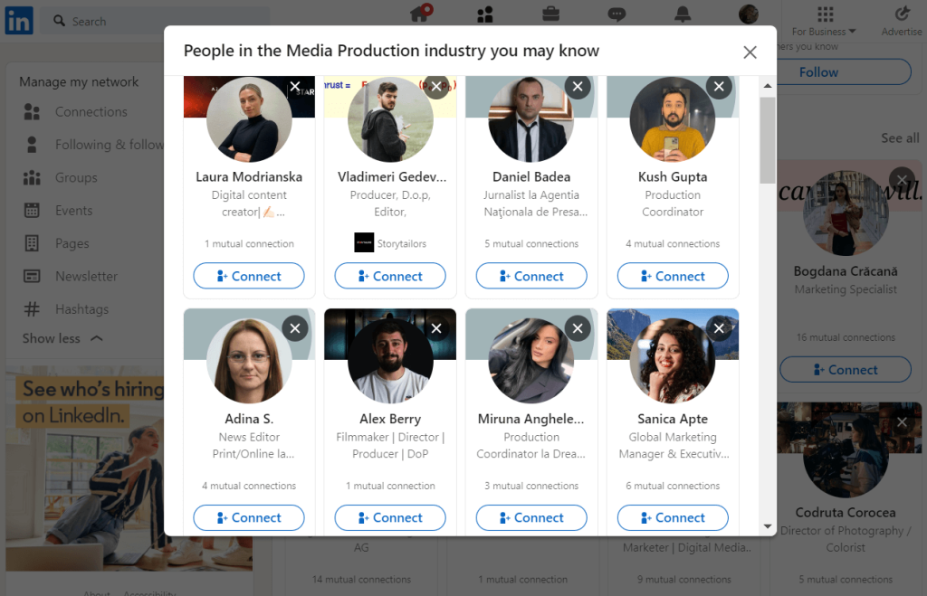 linkedin "people you may know" 