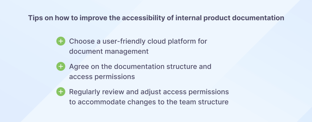 tips to improve accessibility of interna product documentation