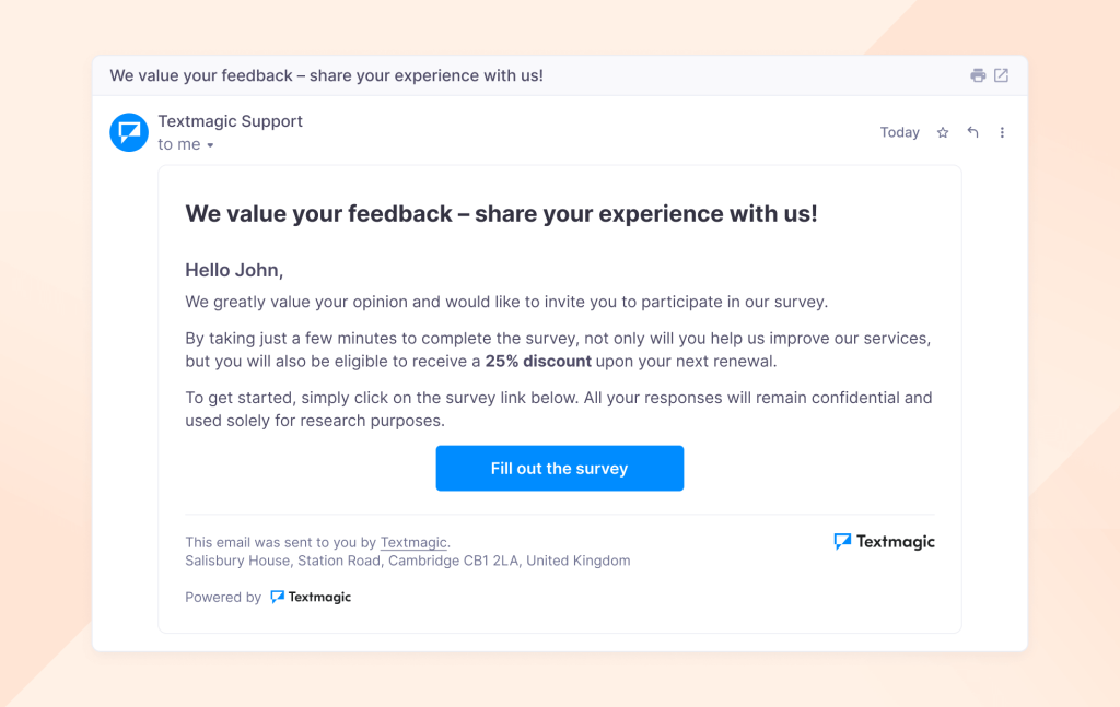 textmagic email feedback survey