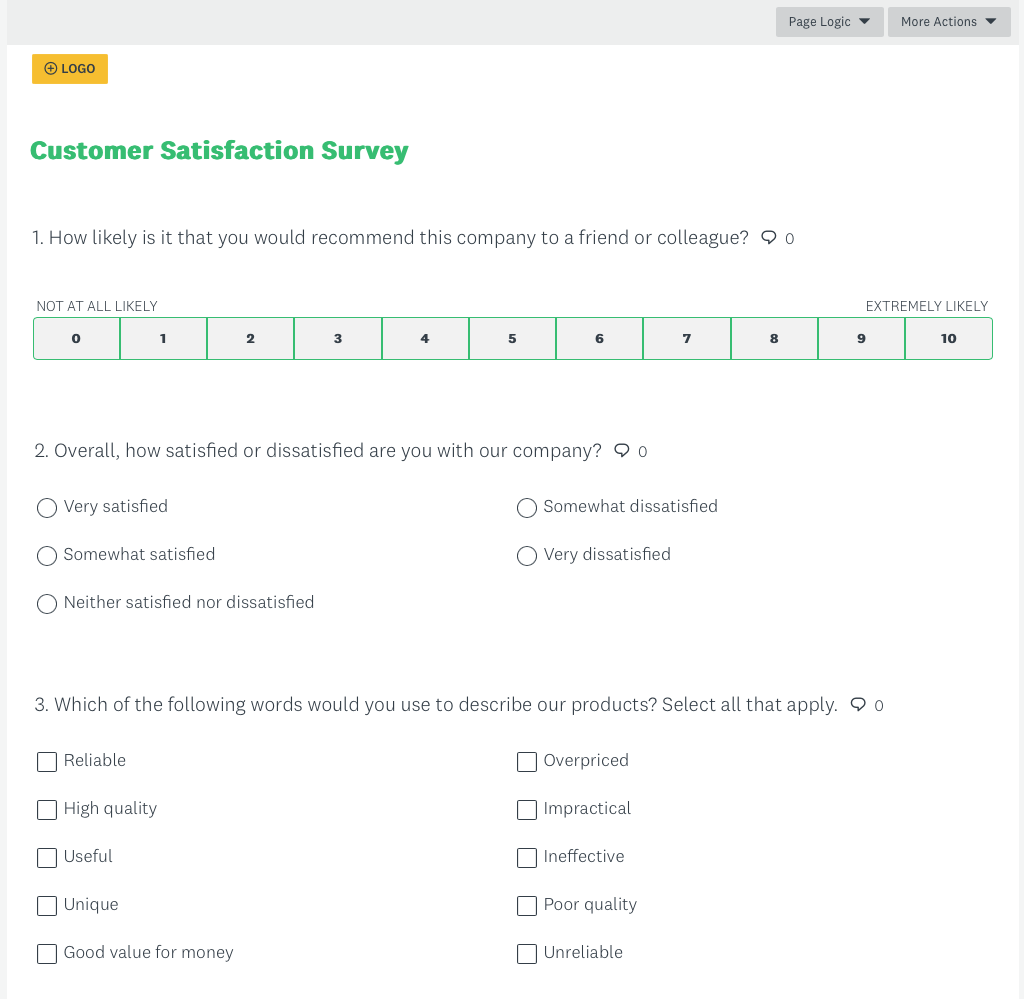 SurveyMonkey dashboard screenshot