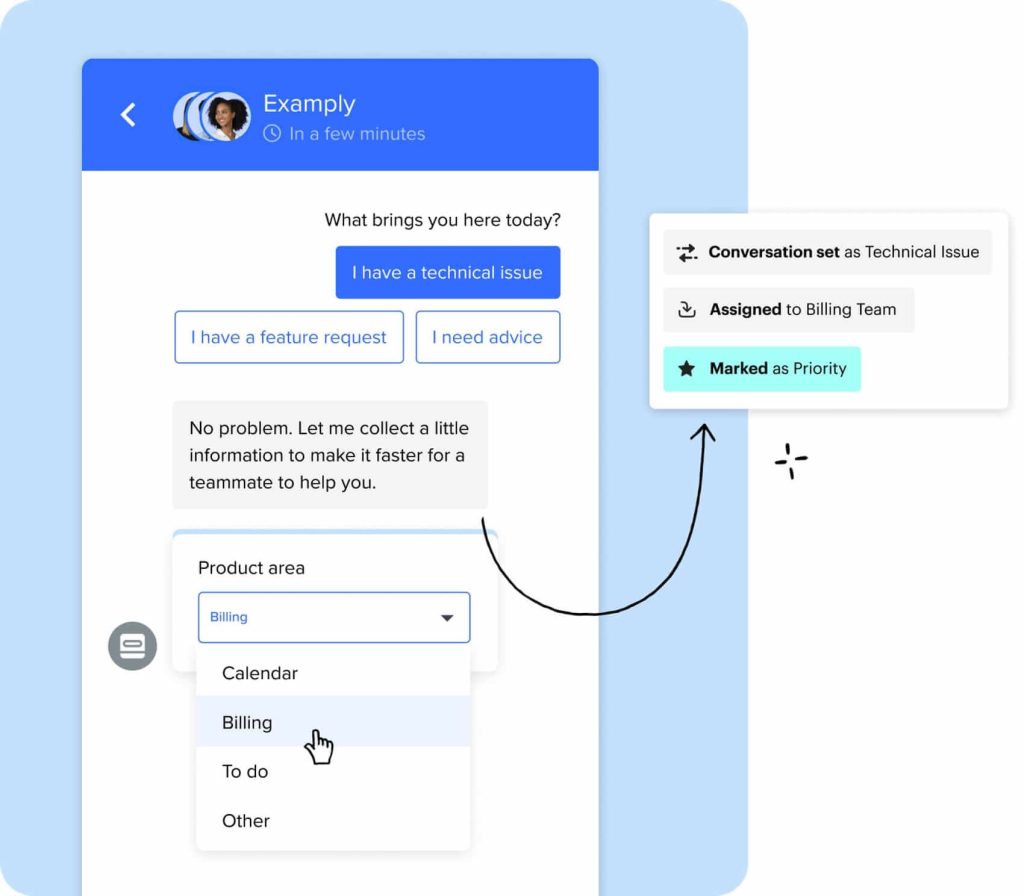 intercom chatbot conversation