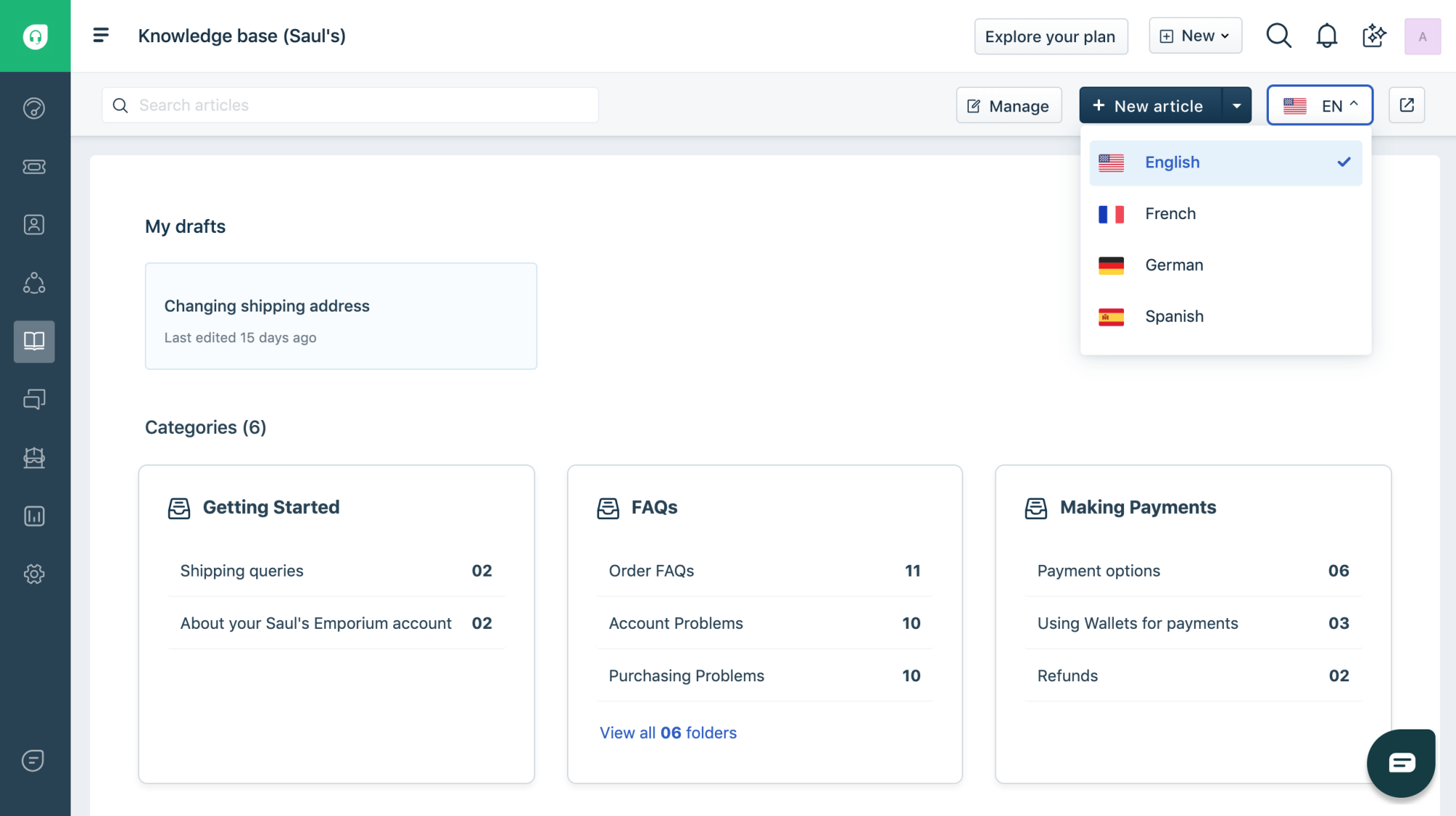 freshdesk knowledge base 