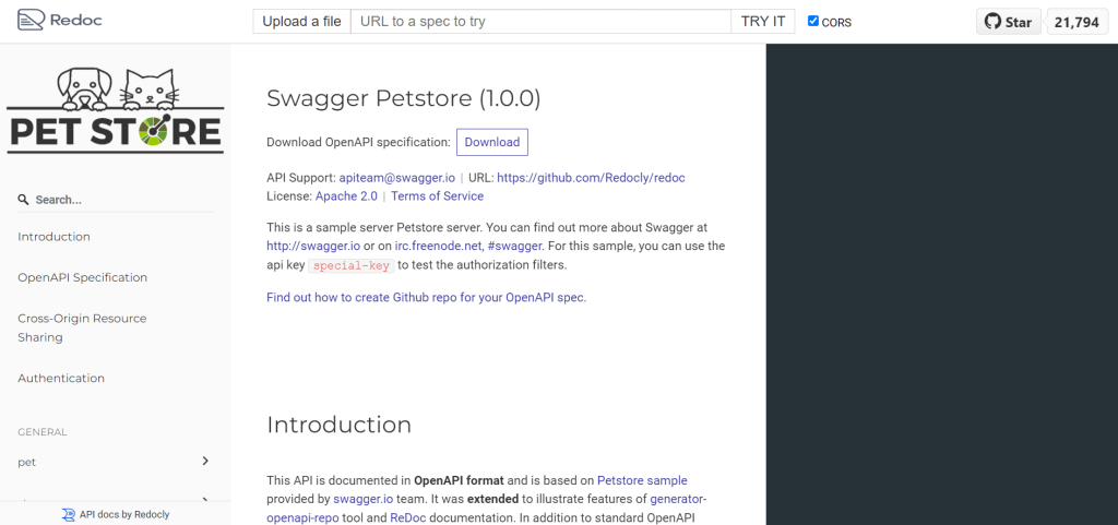 redoc api screenshot