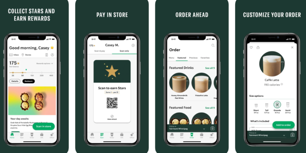 starbucks mobile app screenshots 
