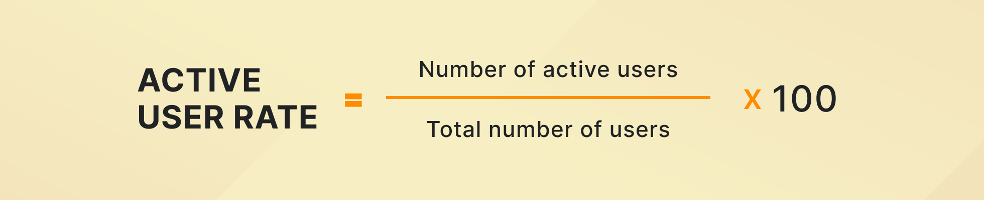Customer success metrics SaaS: Active user rate formula