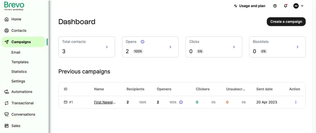 Brevo - B2B lead generation tool