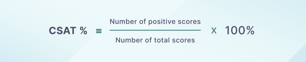 Customer satisfaction score formula