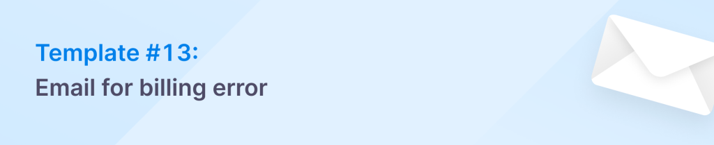 Email for billing error