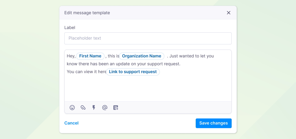 SMS for customer service template