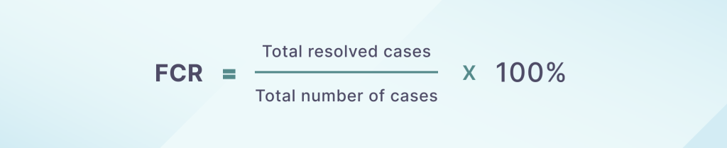 First call resolution rate formula