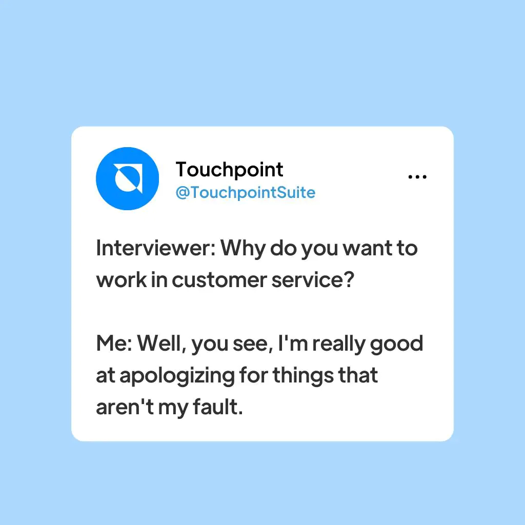 Customer service joke meme