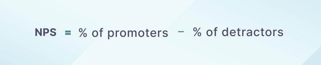 Net promoter score formula