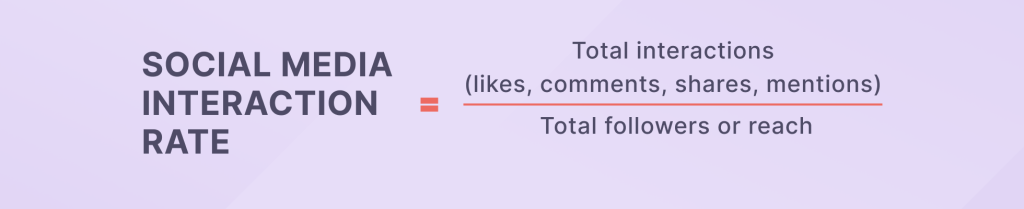 Social media interaction rate formula
