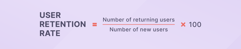 User retention rate formula